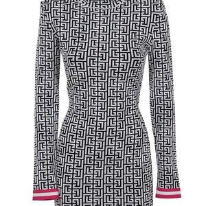 Balmain Logo Monogram Knit Mini Dress